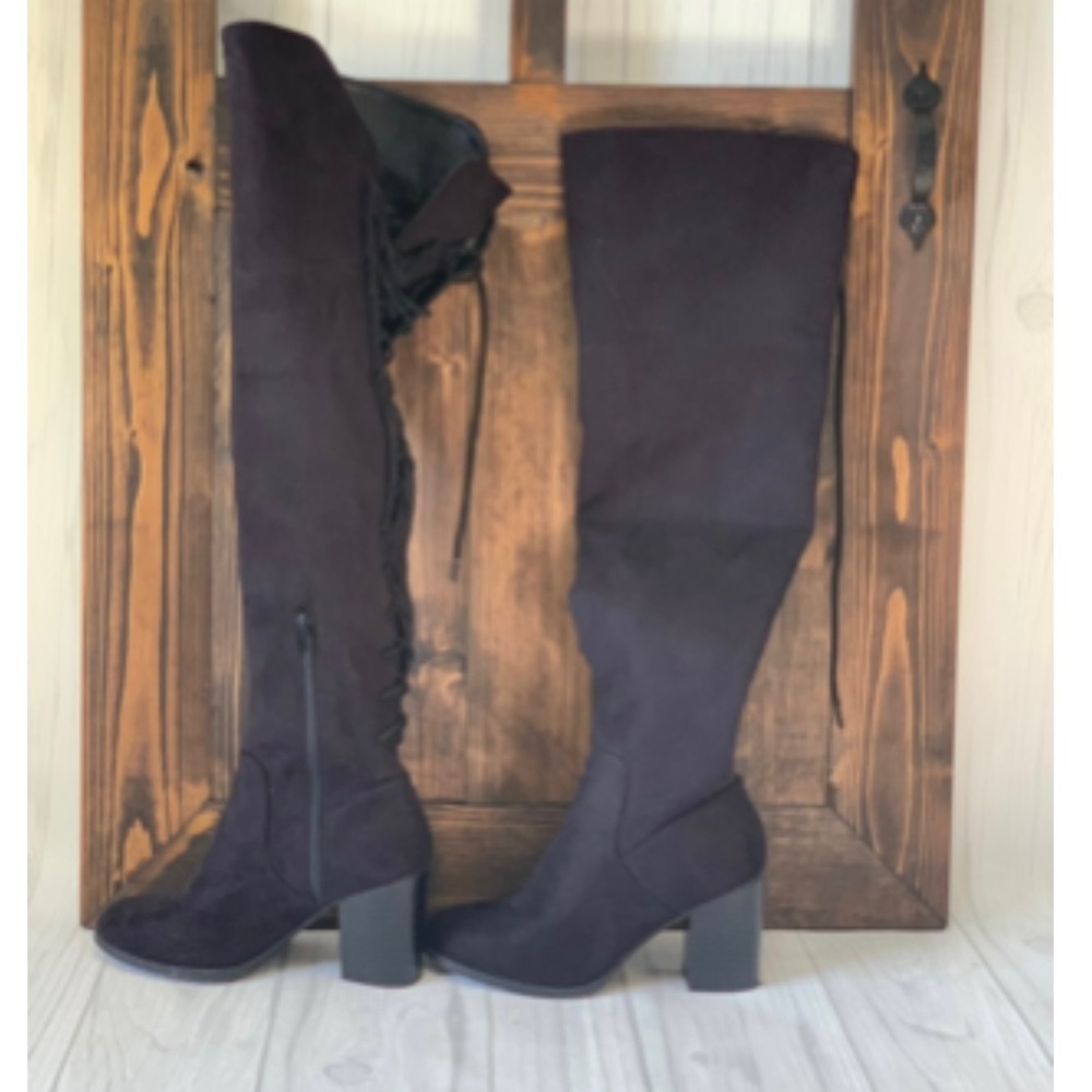 Charlotte Russe Black Over the Knee Boots